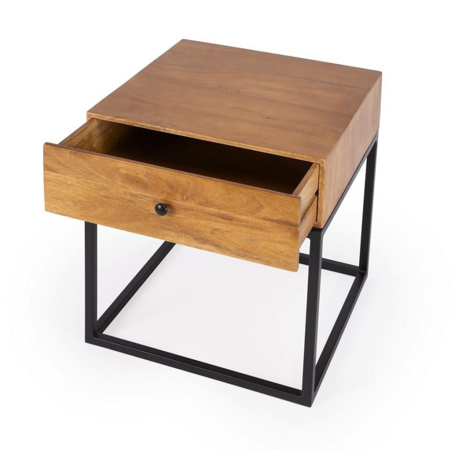 End & Side Tables * | Featured Brixton Iron & Wood End Table Butler-3898330