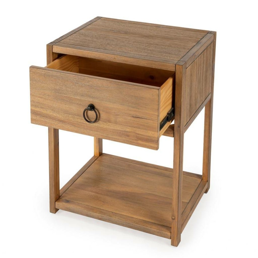 End & Side Tables * | Cheap Online Butler Lark Natural Wood End Table Butler Specialty 5384312