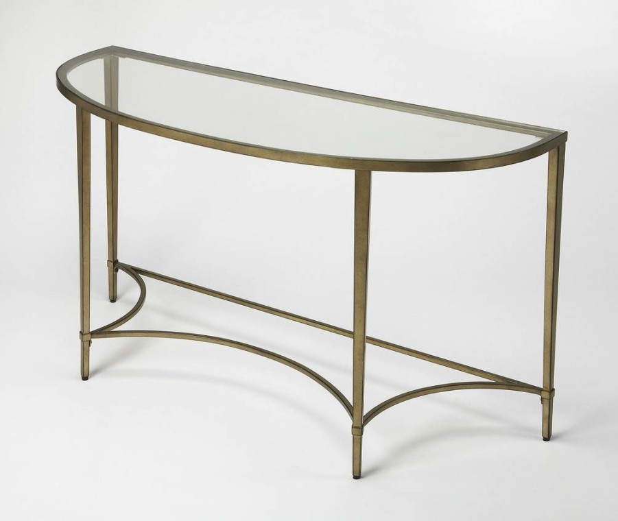 Console & Sofa Tables * | Hot Selling Monica Gold Demilne Console Table Butler Specialty 3803355