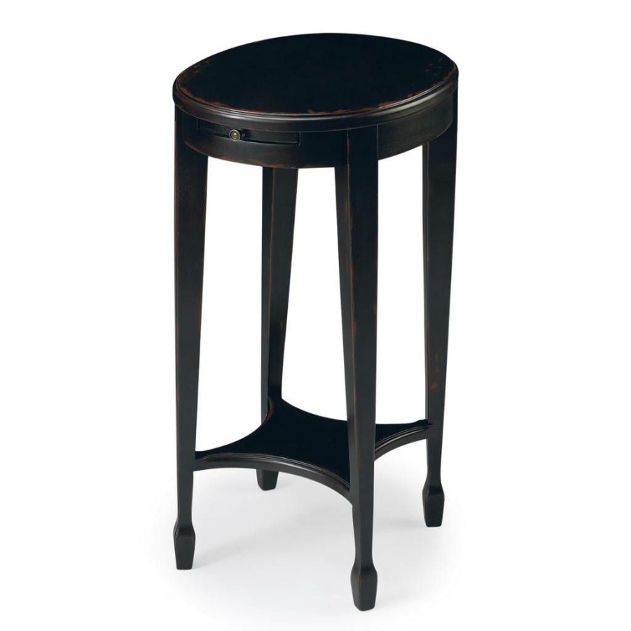 End & Side Tables * | Online Discount Plum Black Accent Table Butler Specialty 1483136