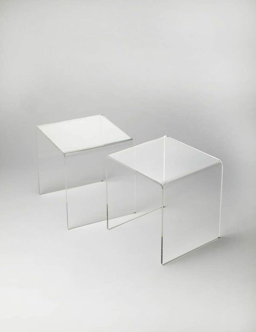 End & Side Tables * | Limited Edition Crystal Clear Acrylic Bunching Table Butler Specialty 5168335