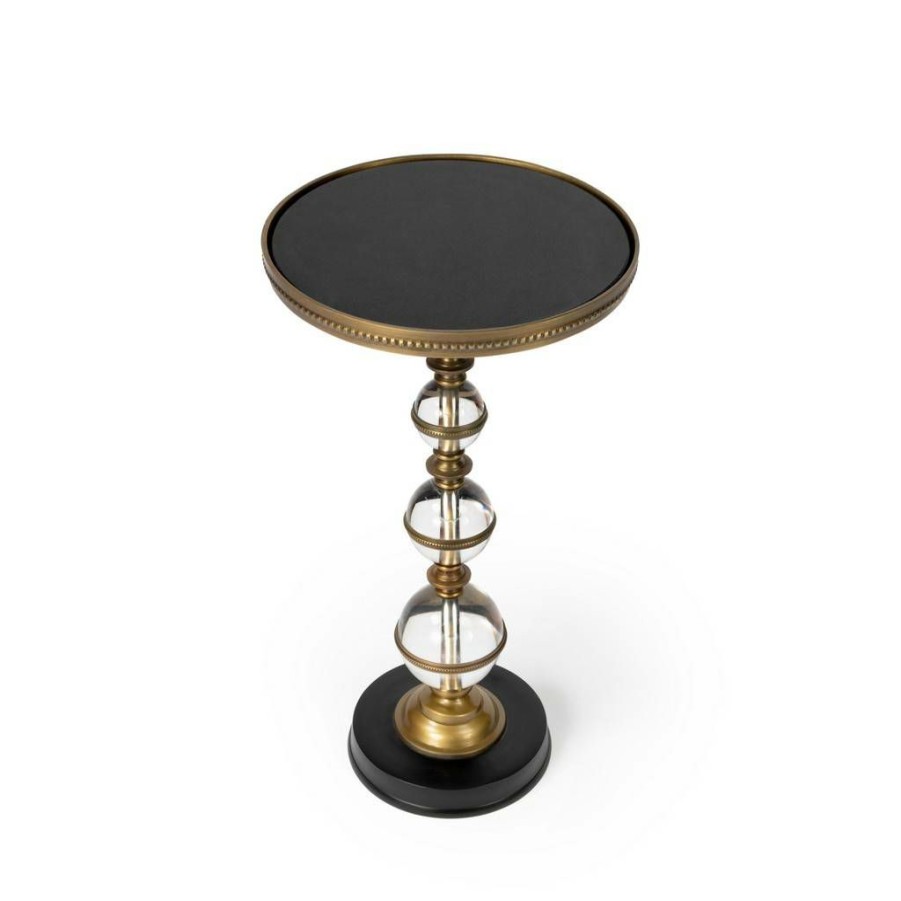 End & Side Tables * | Clearance Sale Butler Forella Granite & Acrylic Pedestal End Table Butler Specialty 5533140