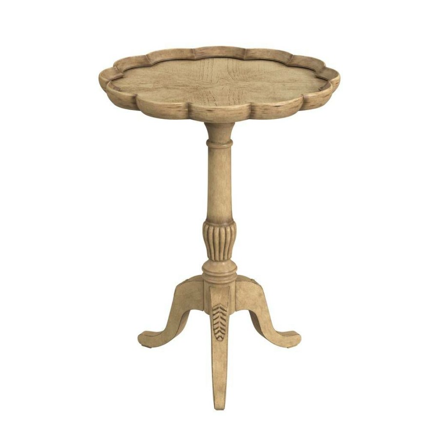 End & Side Tables * | Special Offers Dansby Antique Beige Pedestal Side Table Butler Specialty 1482424