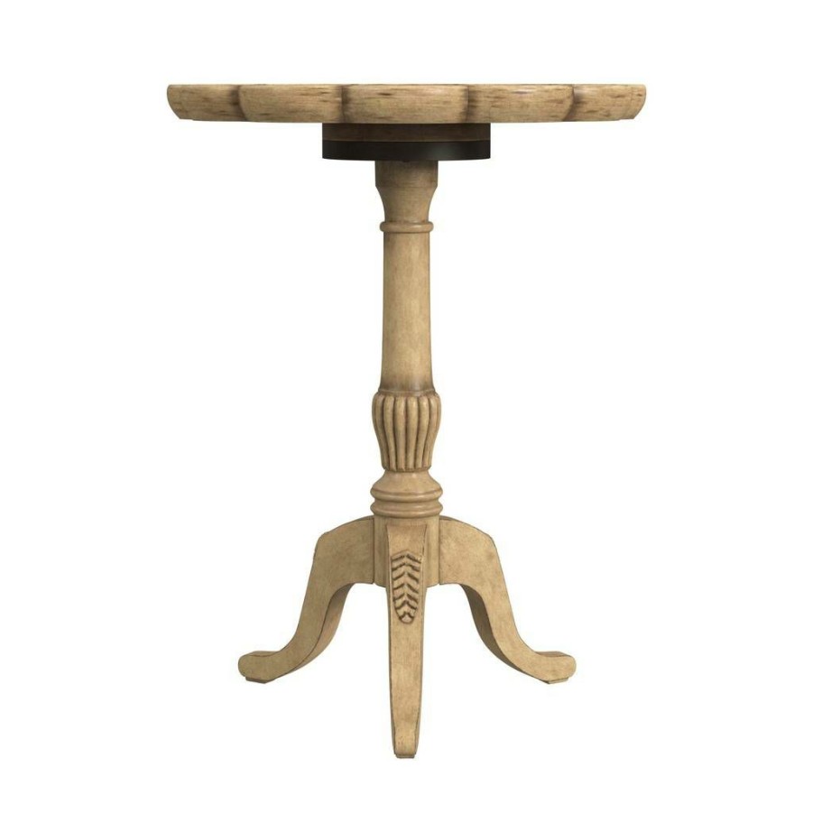 End & Side Tables * | Special Offers Dansby Antique Beige Pedestal Side Table Butler Specialty 1482424