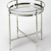 End & Side Tables * | Sales Crosby Metal & Mirror End Table Butler Specialty 3939140