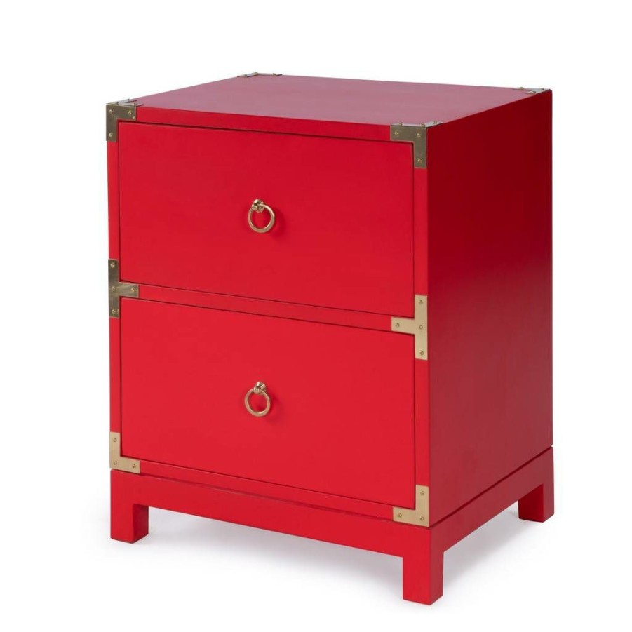 End & Side Tables * | Cheap Online Ardennes Red Campaign Chairside Chest Butler Specialty 3852293