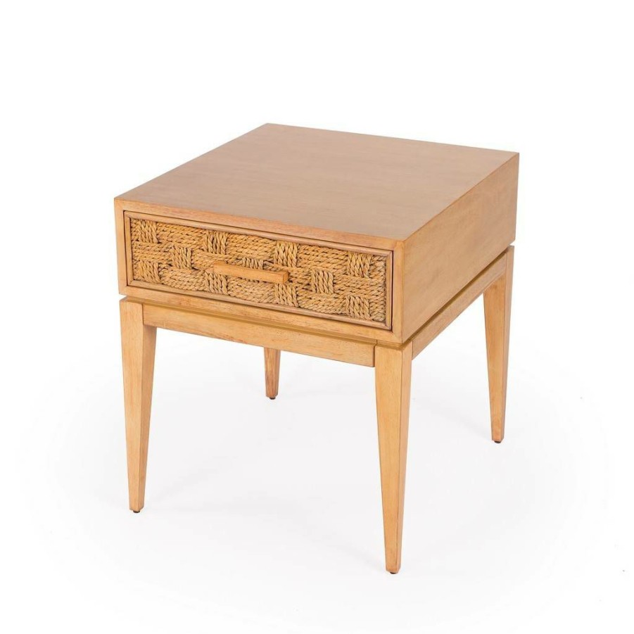 End & Side Tables * | Sales Butler Faddei Light Wood End Table Butler Specialty 5476416