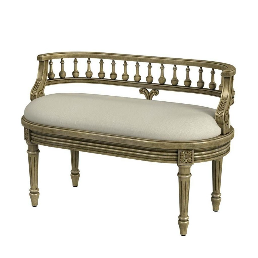 Benches * | Online Hathaway 37 Upholstered Bench, Beige Butler Specialty 2625424