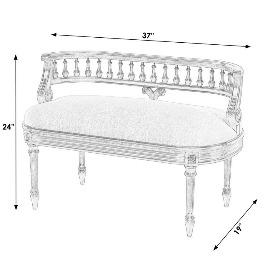 Benches * | Online Hathaway 37 Upholstered Bench, Beige Butler Specialty 2625424