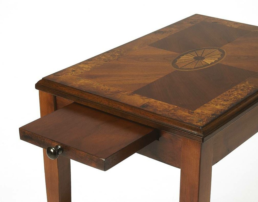 End & Side Tables * | Hot Selling Olive Ash Burl Side Table Butler Specialty 4107101