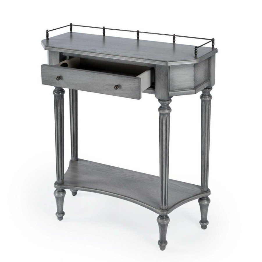 Console & Sofa Tables * | Fire Sale Charleston Powder Gray Console Table Butler Specialty 883418