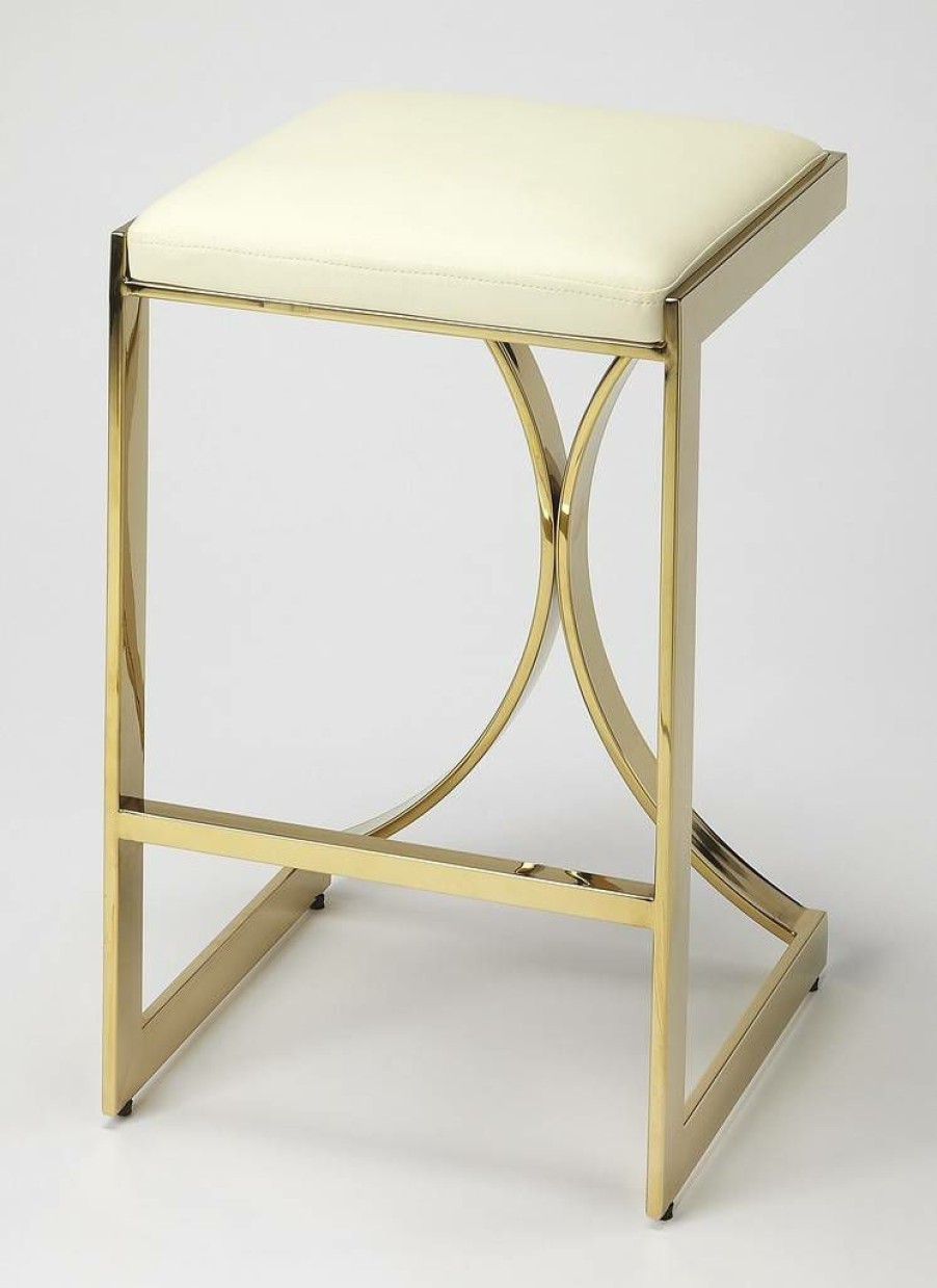 Barstools * | Shoping Natalya Counter Stool In Gold Butler Specialty 4463402