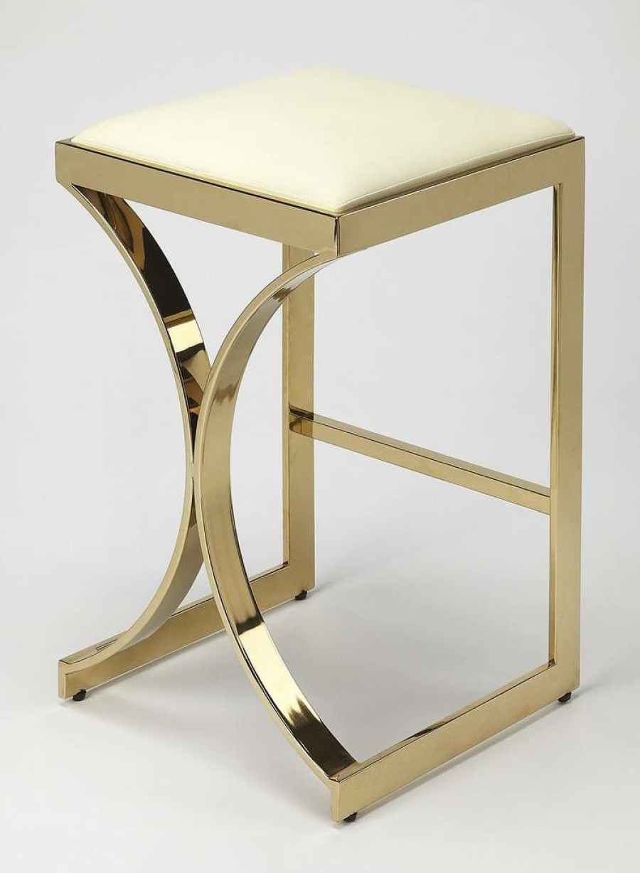 Barstools * | Shoping Natalya Counter Stool In Gold Butler Specialty 4463402