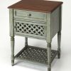 End & Side Tables * | Shoping Chadway Rustic Blue End Table Butler Specialty 9368286