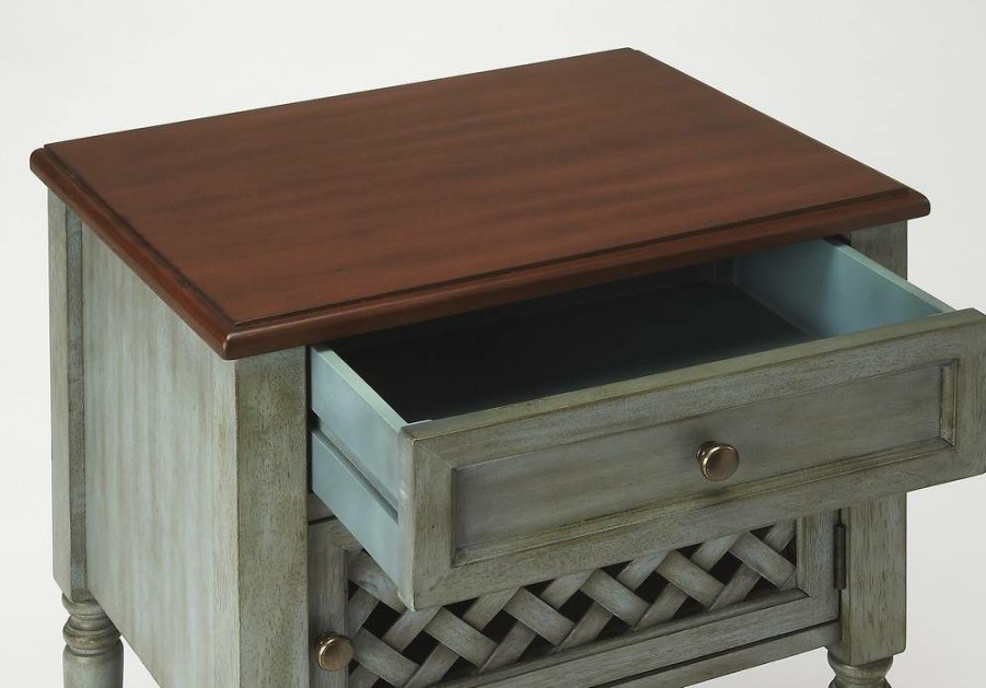 End & Side Tables * | Shoping Chadway Rustic Blue End Table Butler Specialty 9368286