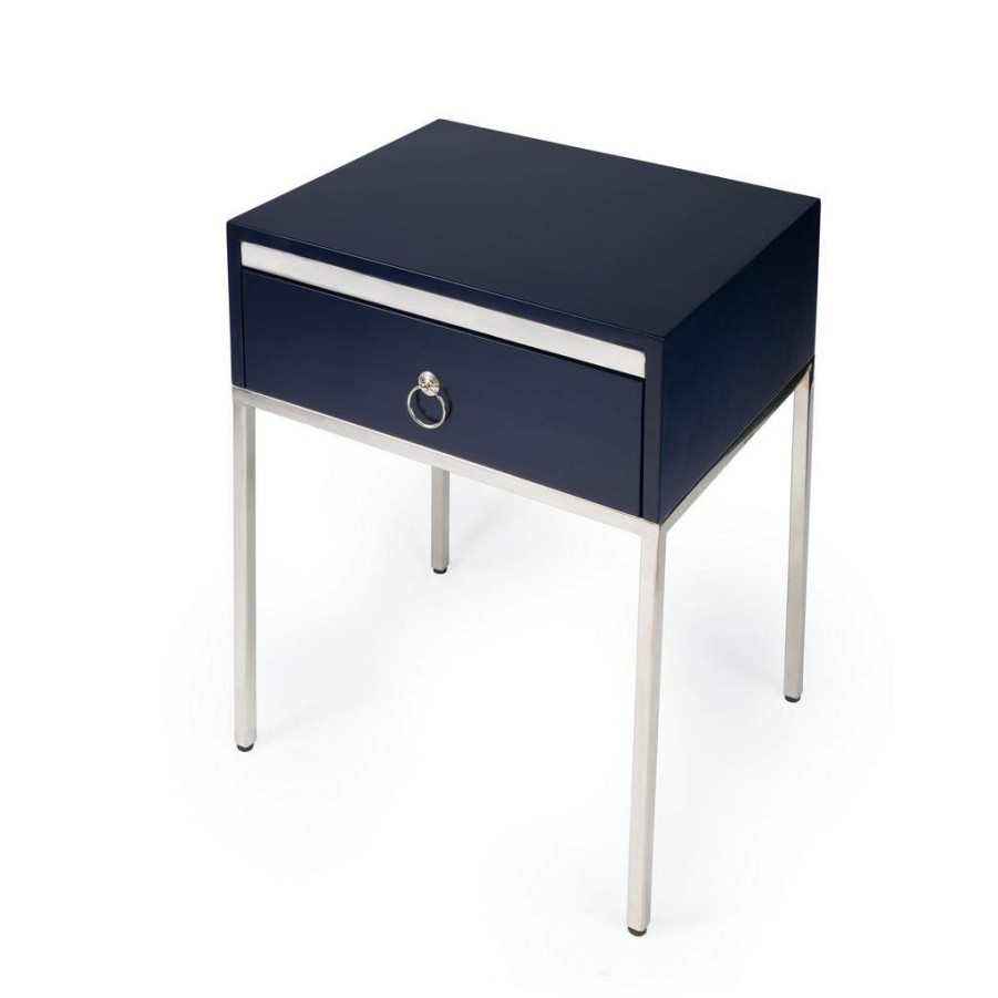 End & Side Tables * | Wholesale Butler Monika Blue & Silver End Table Butler Specialty 5504291