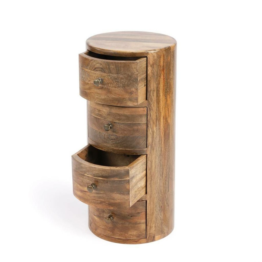 End & Side Tables * | Sales Butler Liam Light Brown Wood End Table With Storage Butler Specialty 1176312