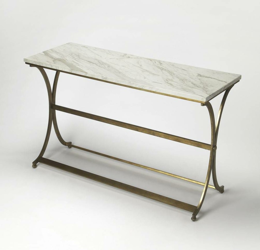 Console & Sofa Tables * | Special Offers Pamina Travertine Console Table Butler-9324355