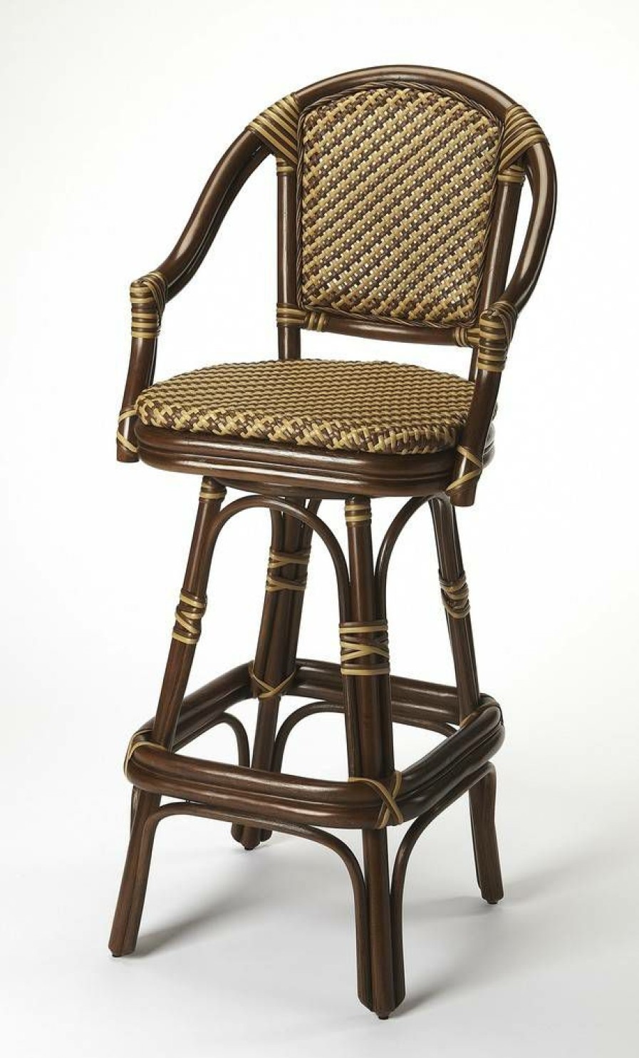 Barstools * | Best Quality Renata Bar Stool In Rattan Butler Specialty 9397035