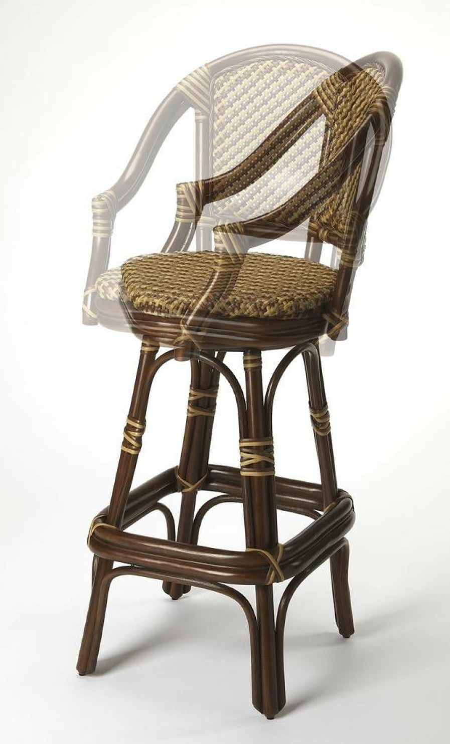 Barstools * | Best Quality Renata Bar Stool In Rattan Butler Specialty 9397035