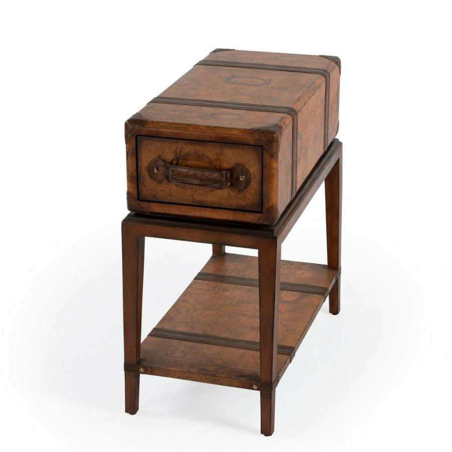 End & Side Tables * | Best Choice Butler Vasco Old World Map Chairside Table Butler Specialty 5562070