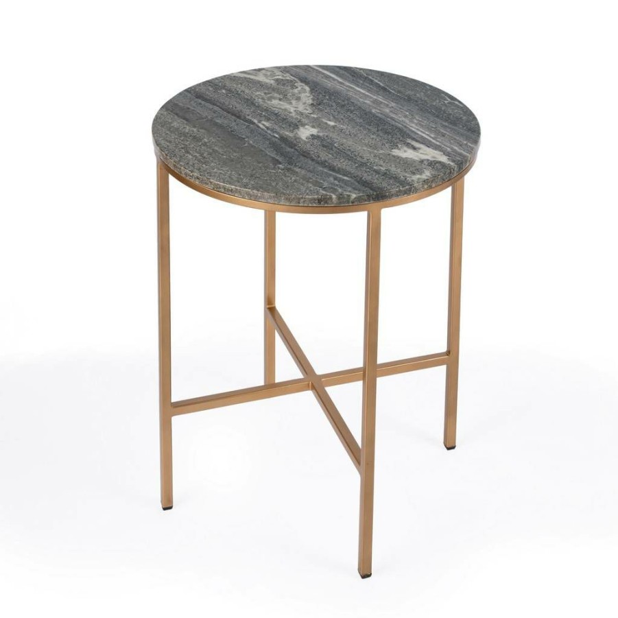 End & Side Tables * | Large Choice Caty Marble End Table Butler Specialty 5629025