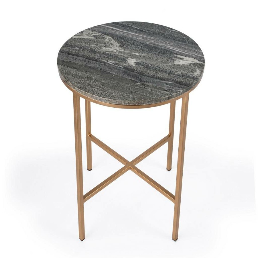 End & Side Tables * | Large Choice Caty Marble End Table Butler Specialty 5629025