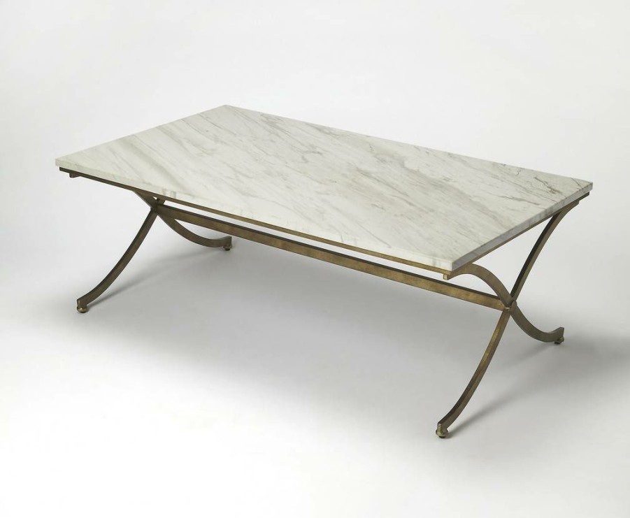 Coffee Tables * | Shop New Pamina Travertine Cocktail Table Butler-9322355