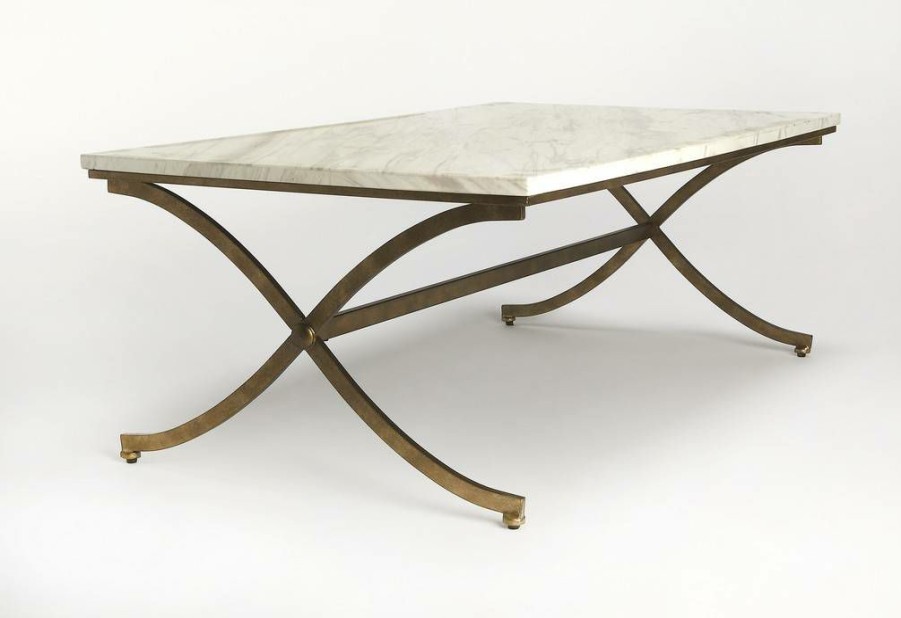 Coffee Tables * | Shop New Pamina Travertine Cocktail Table Butler-9322355