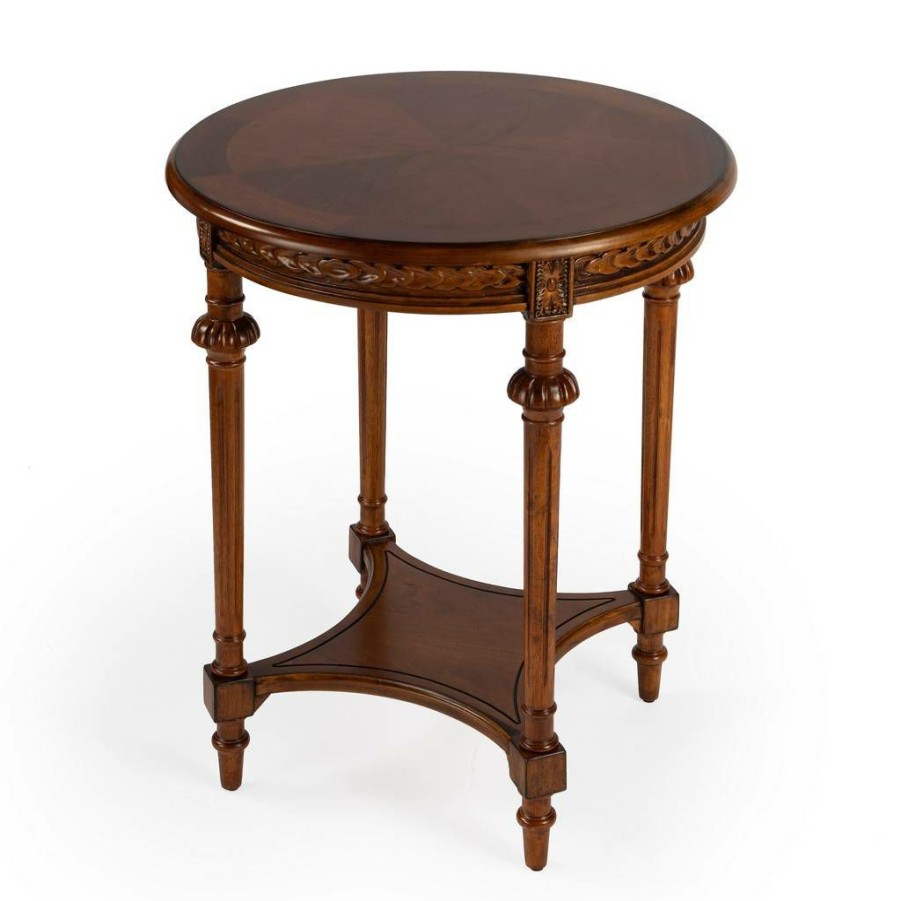 End & Side Tables * | Classical Butler Hellinger Olive Ash Burl Lamp Table Butler Specialty 6162101