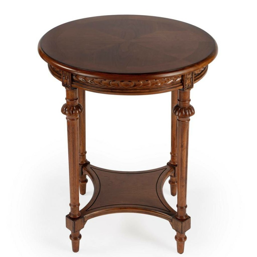 End & Side Tables * | Classical Butler Hellinger Olive Ash Burl Lamp Table Butler Specialty 6162101