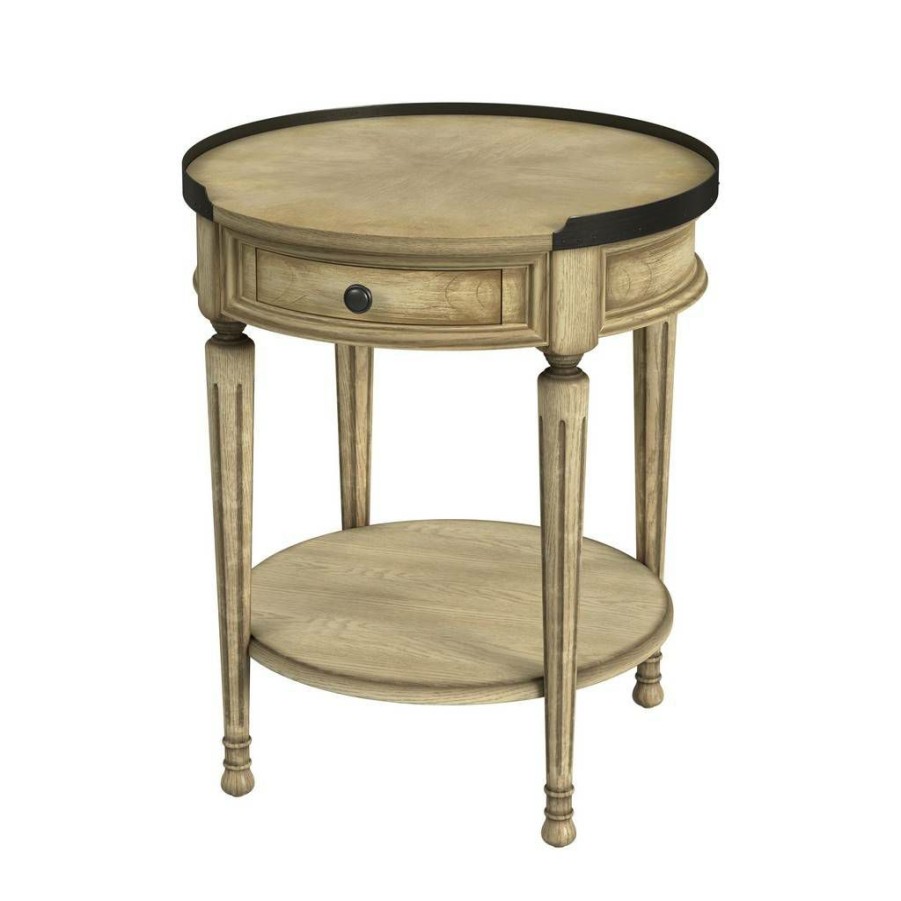 End & Side Tables * | Classical Sampson Side Table With Storage, Beige Butler Specialty 2311424