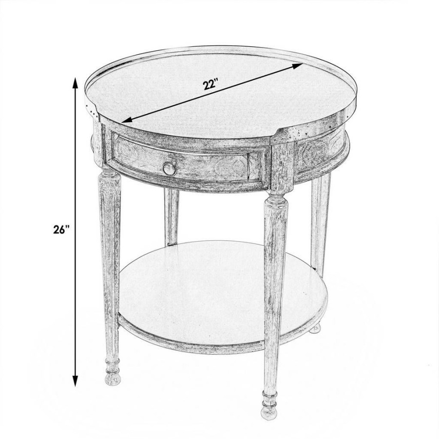 End & Side Tables * | Classical Sampson Side Table With Storage, Beige Butler Specialty 2311424