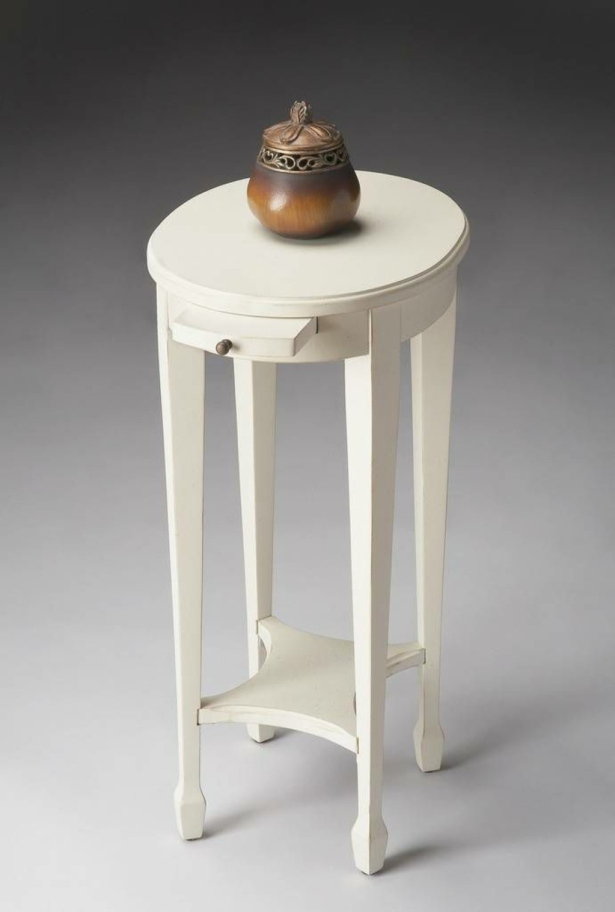 End & Side Tables * | Popular Cottage White Accent Table Butler Specialty 1483222