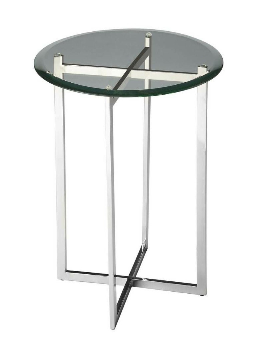 End & Side Tables * | Premium Nickel Accent Table Butler Specialty 2385220