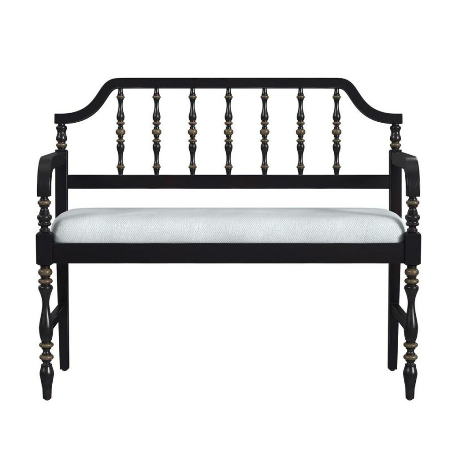 Benches * | Fire Sale Emilia Cafe Noir Upholstered Bench Butler Specialty 3811104