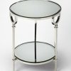 End & Side Tables * | Popular Jolene Metal & Mirror End Table Butler Specialty 3940140