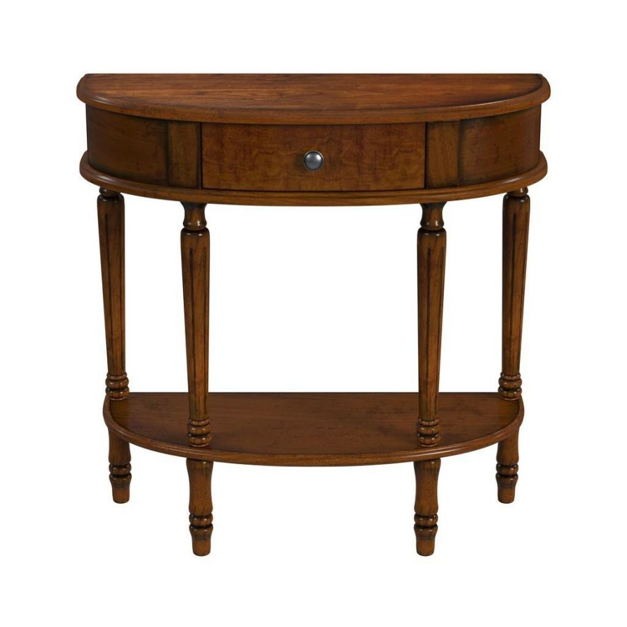 Console & Sofa Tables * | Latest Mozart Antique Cherry Demilune Console Table Butler Specialty 667011