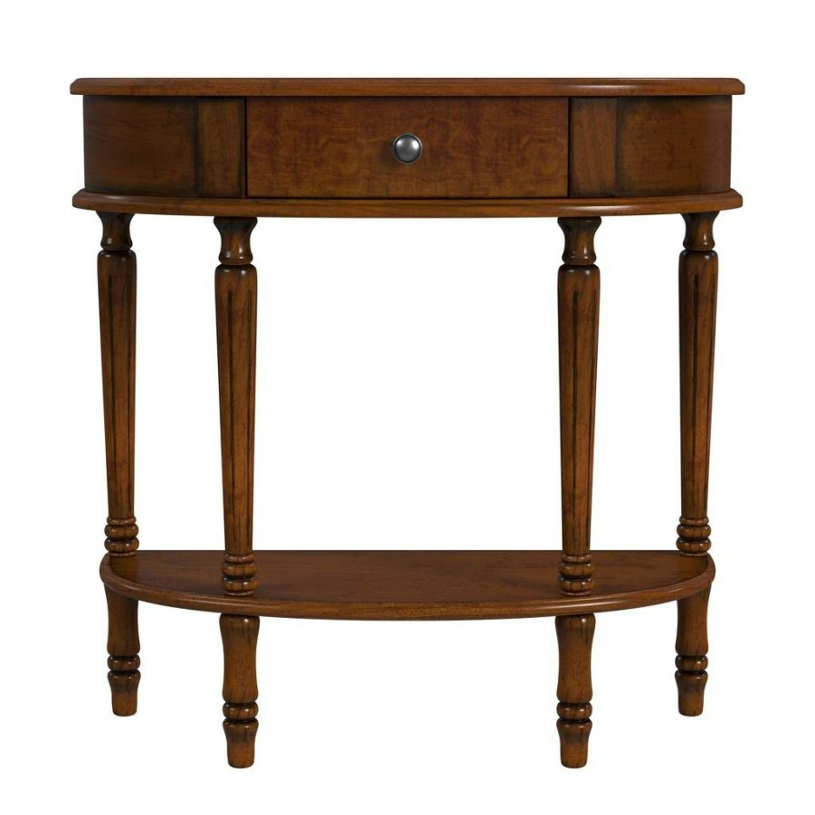 Console & Sofa Tables * | Latest Mozart Antique Cherry Demilune Console Table Butler Specialty 667011