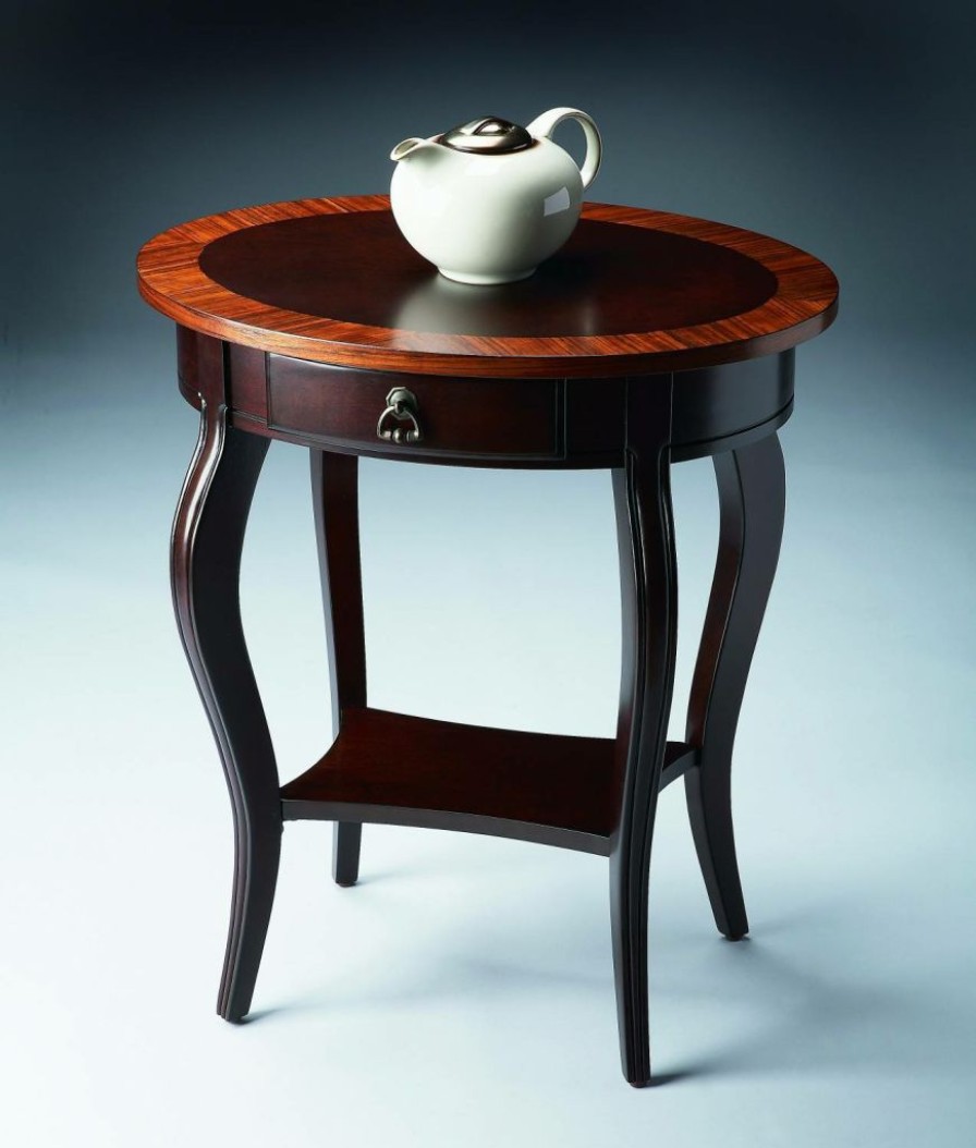 End & Side Tables * | Quick Delivery Cherry Nouveau Oval Accent Table Butler Specialty 0532211