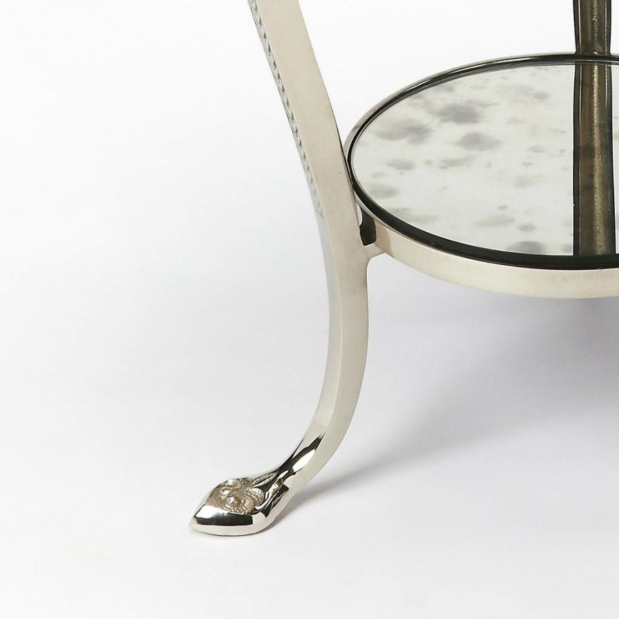 End & Side Tables * | Shop New Viola Metal & Mirror End Table Butler Specialty 3947260