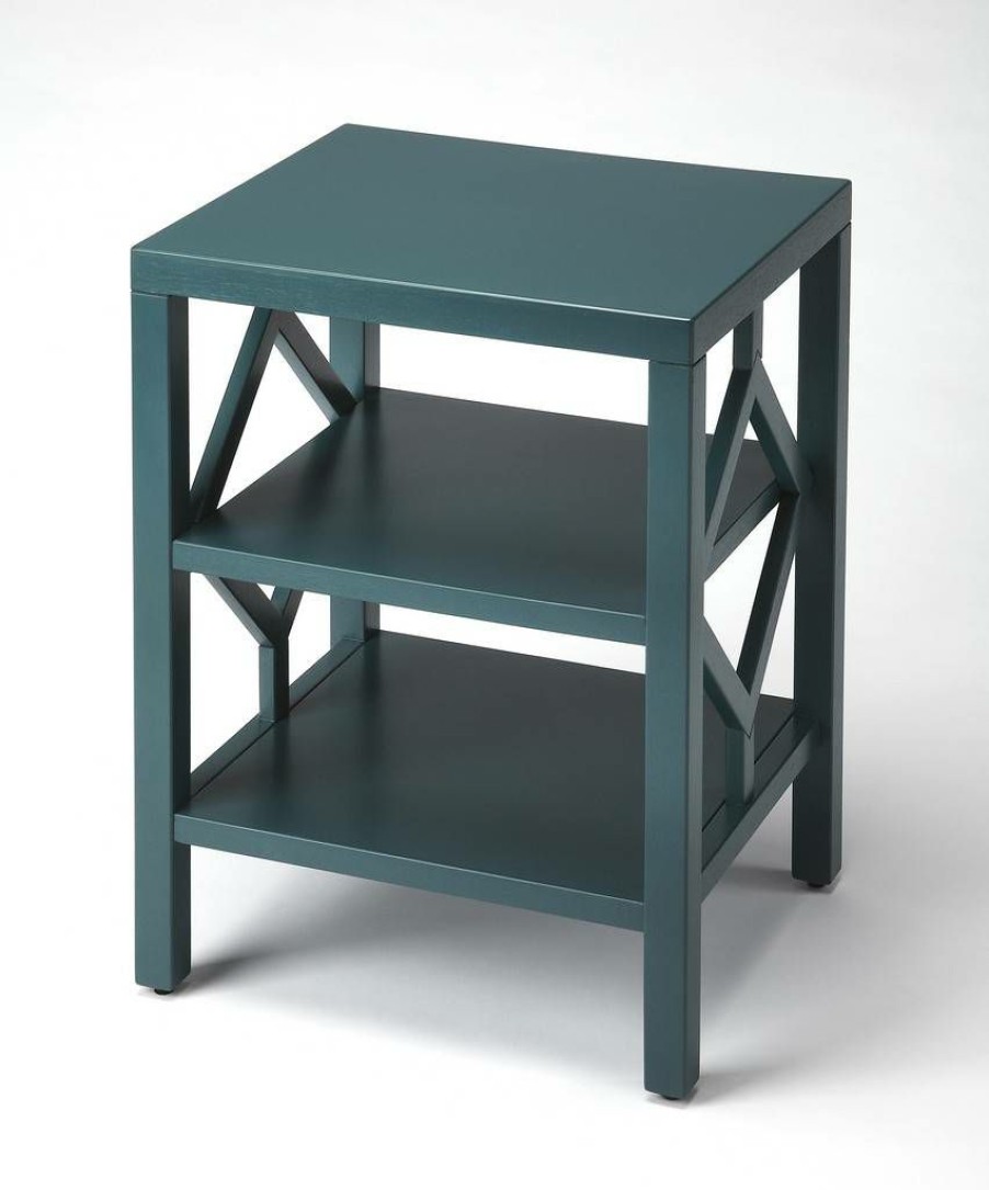 End & Side Tables * | Shoping Halcyon Teal End Table Butler Specialty 3954140