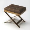 Benches * | Classical Rodrigo Leather Stool Butler Specialty 3644140