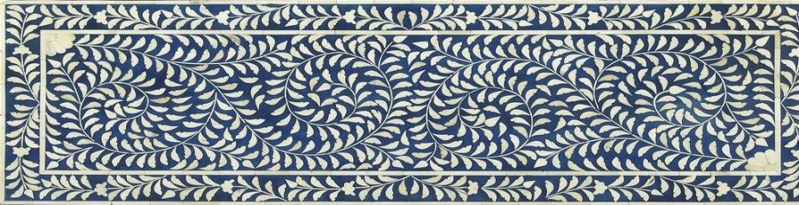 Benches * | Quick Delivery Vivienne Blue Bone Inlay Bench Butler Specialty 3558319