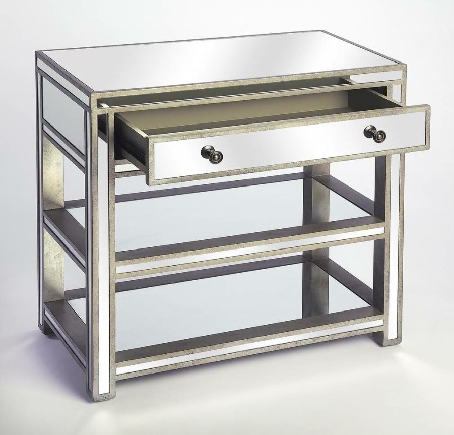 Console & Sofa Tables * | Latest Miranda Mirrored Console Table Butler Specialty 3509146