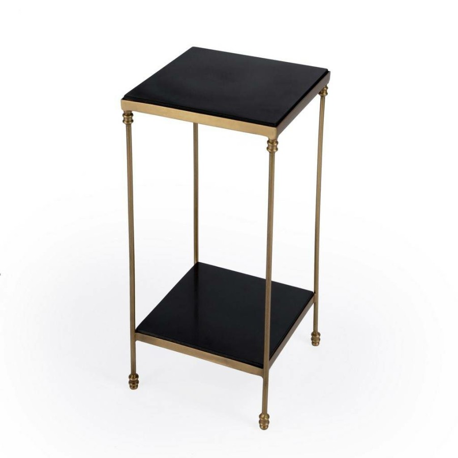 End & Side Tables * | Featured Butler Imogen Iron And Black Granite Side Table Butler Specialty 5619414