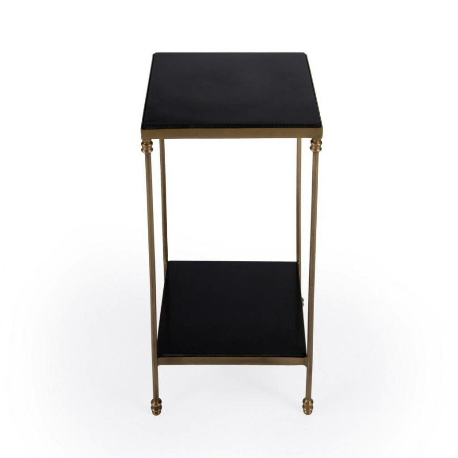 End & Side Tables * | Featured Butler Imogen Iron And Black Granite Side Table Butler Specialty 5619414