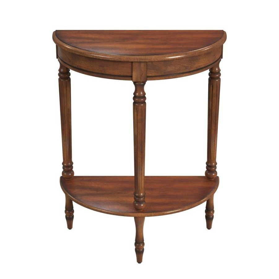 Console & Sofa Tables * | Special Offers Bellini Demilune Console Table, Antique Cherry, Brown Butler Specialty 889011