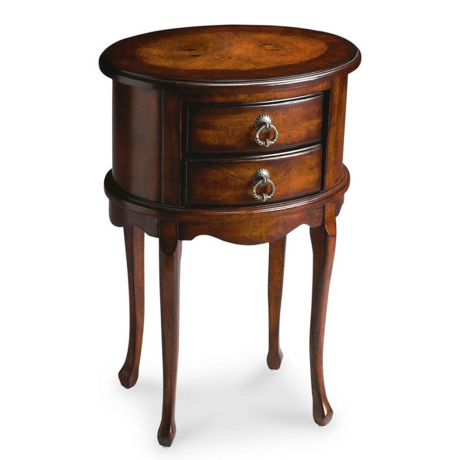 End & Side Tables * | Shop New Plantation Cherry Oval Side Table Butler Specialty 1589024