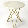 End & Side Tables * | Popular Quantum White Marble Bunching Table Butler Specialty 3775389